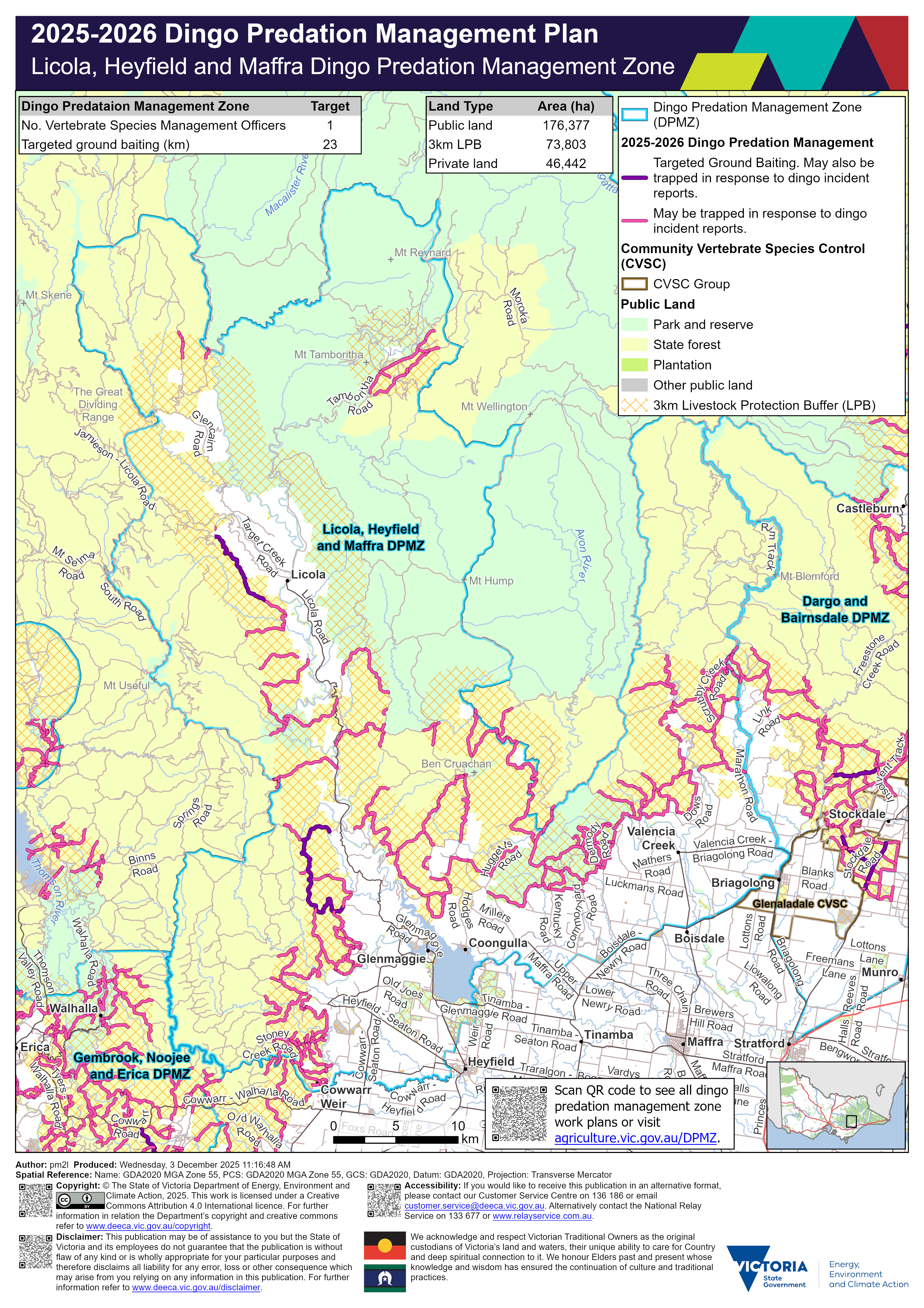 Licola Heyfield Maffra dingo predation management zone 2025 2026