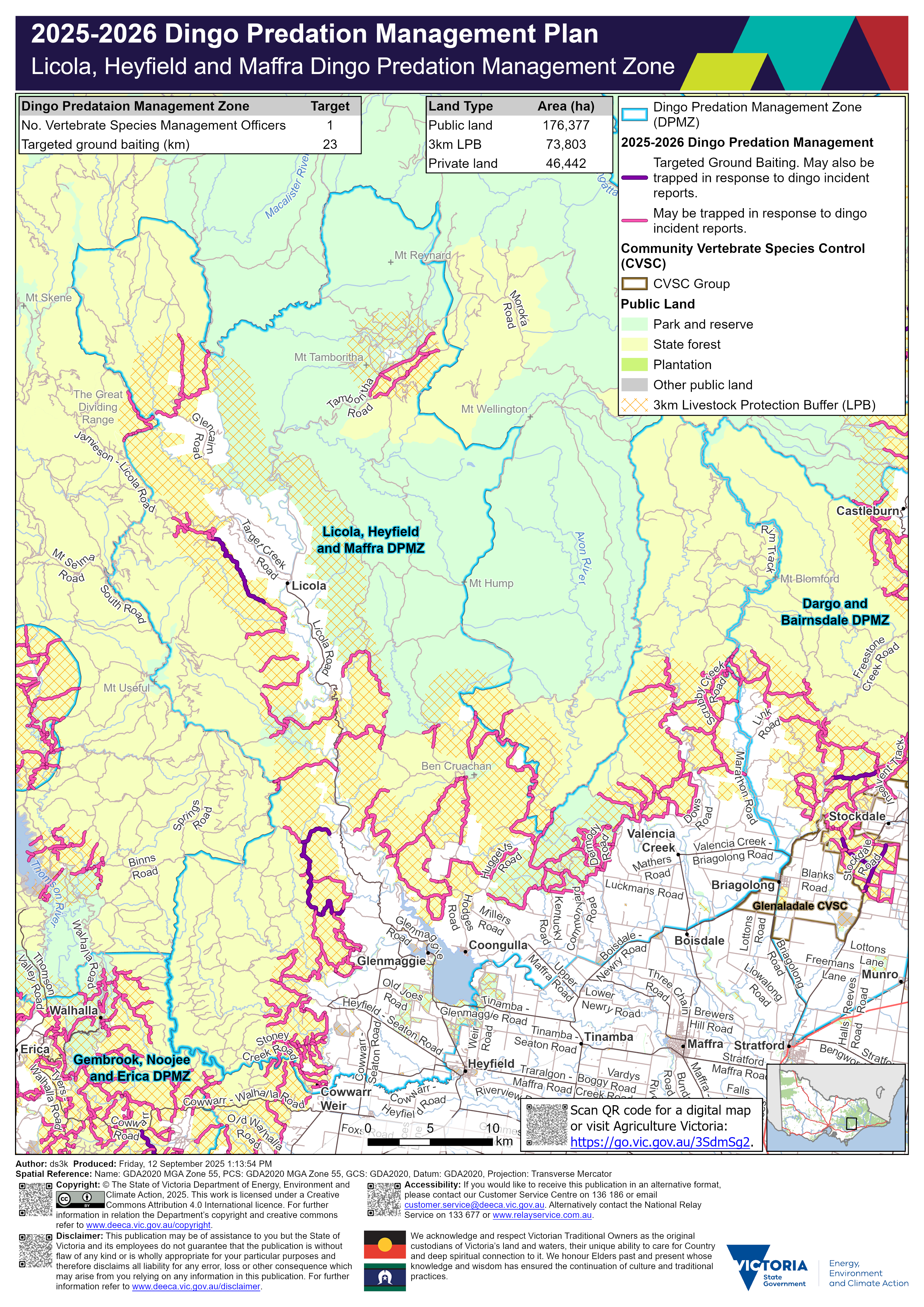 Licola Heyfield Maffra dingo predation management zone 2025 2026