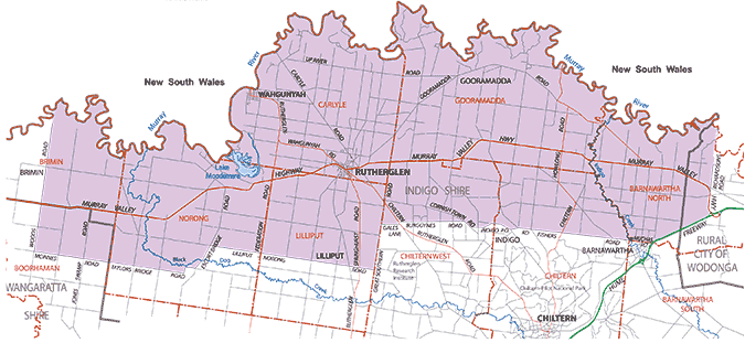 Map of the Rutherglen Agricultural Chemical Control Area