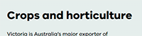 Part-screenshot of H1 page heading &lsquo;Crops and horticulture'.
