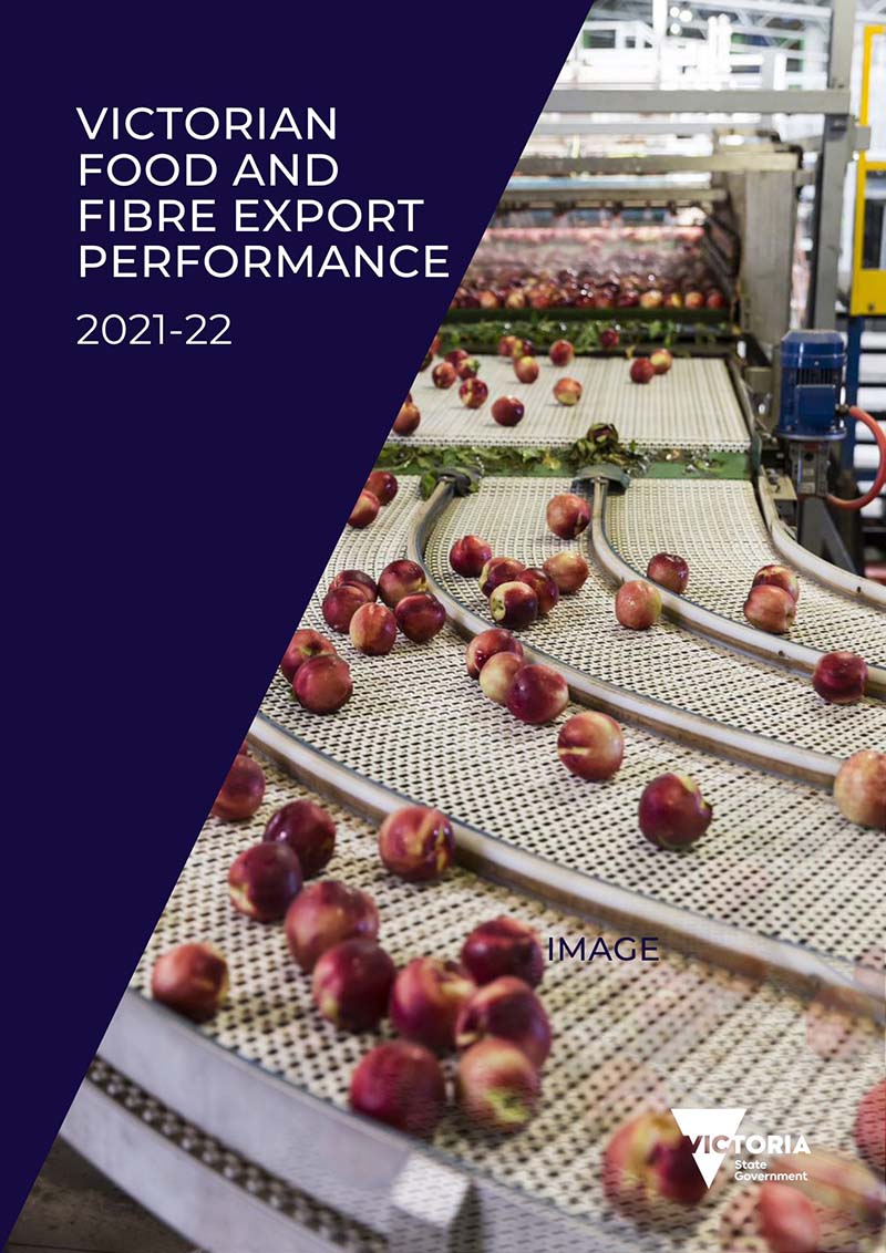 Cover of 2021-22 Victorian Food and Fibre Export Report