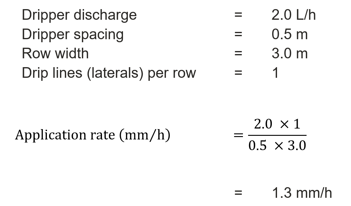 Equation of drip application rate,
