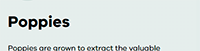 Part-screenshot of H1 page heading &lsquo;Poppies'.