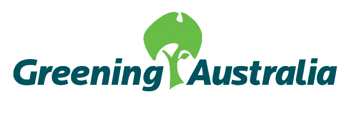 The word's Greening and Australia with a tree that has a top shaped in the form of Australia in between the two words).