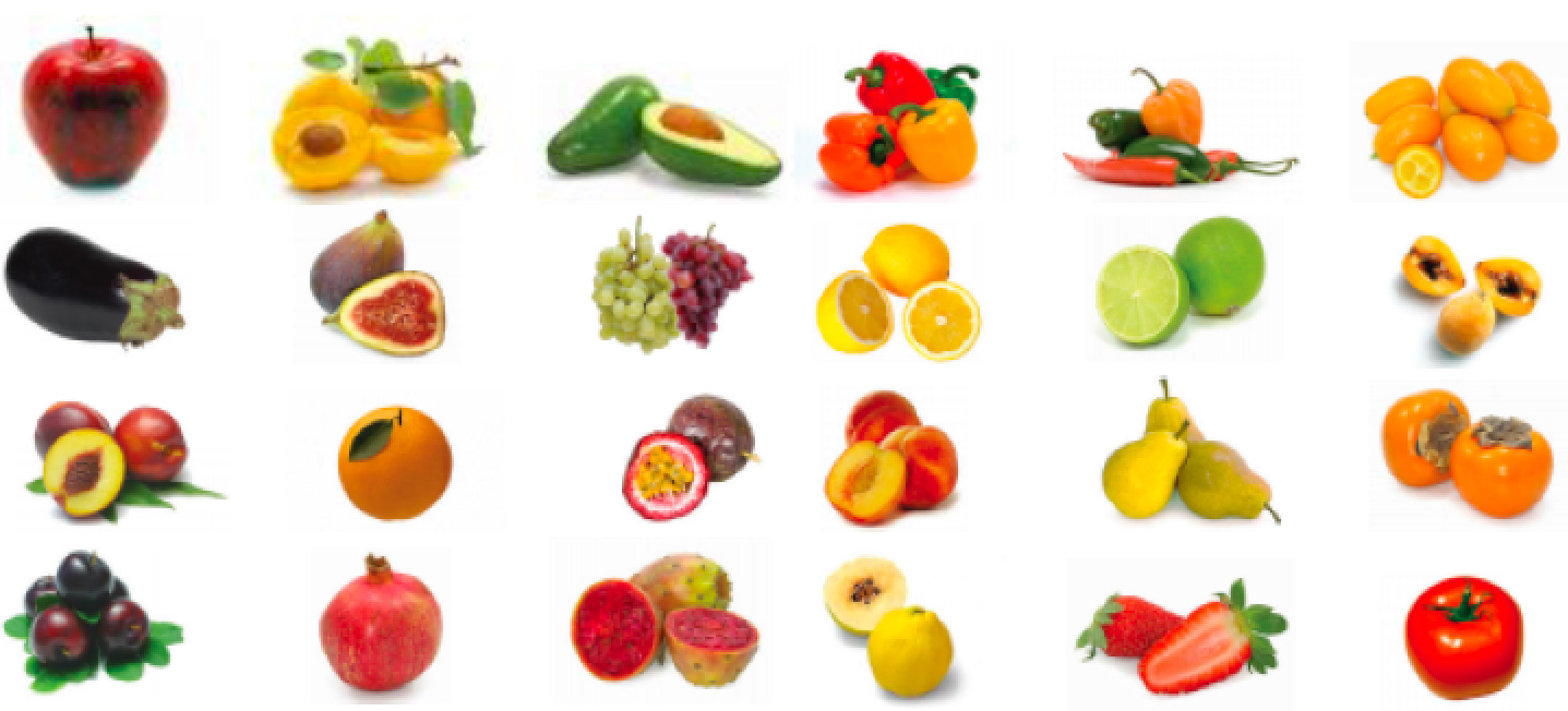 ပန်းသီး၊ apricot၊ ထောပတ်သီး, capsicum, ငရုတ်သီး၊ cumquat, ခရမ်းချဉ်သီး၊ သင်္ဘောသဖန်း၊ စပျစ်သီး၊ သံပုရာ၊ ထုံး၊