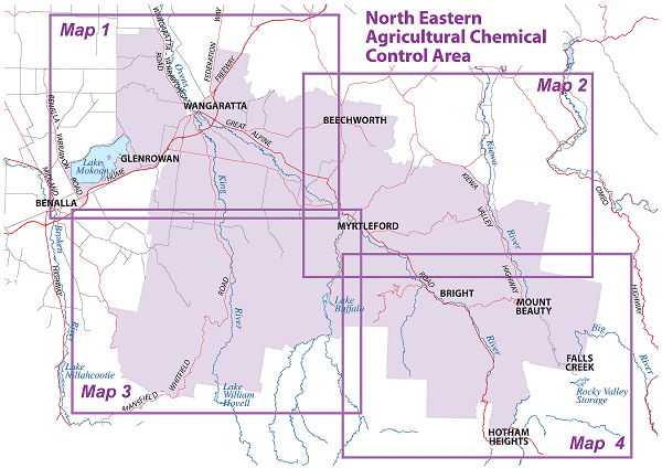 Map of the North Eastern Agricultural Chemical Control Area