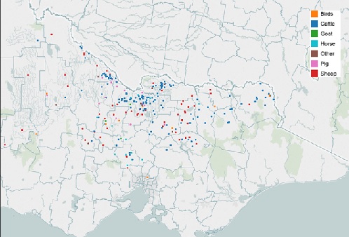 Map of Victoria that shows investigations were undertaken across all areas of the northern region
