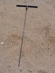 T-shaped steel rod on ground