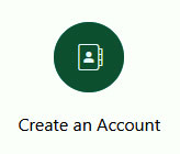 Graphical user interface, application. Create an account button