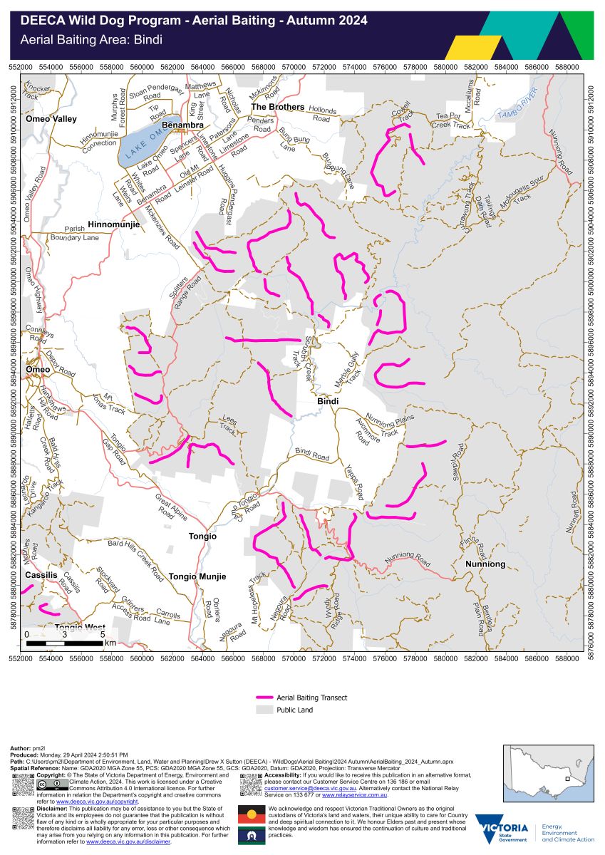Bindi aerial baiting map autumn 2024