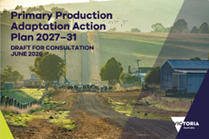 Front cover of the Primary Production Adaptation Action Plan 2027&ndash;31