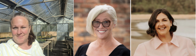 Portraits of three women