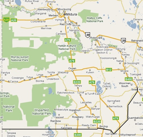 Map of the Mallee Ovine Brucellosis Control Area in Victoria The Mallee Ovine Brucellosis Control Area is in the north-western corner of Victoria, extending to the New South Wales and South Australian borders