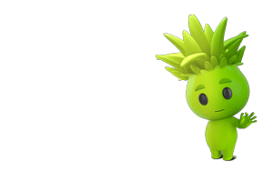 An animated image of a character waving with a signboard saying "I'm Aggie, the biosecurity quest mascot"