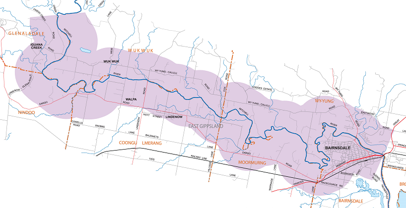 Map of Lindenow Agricultural Chemical Control Area