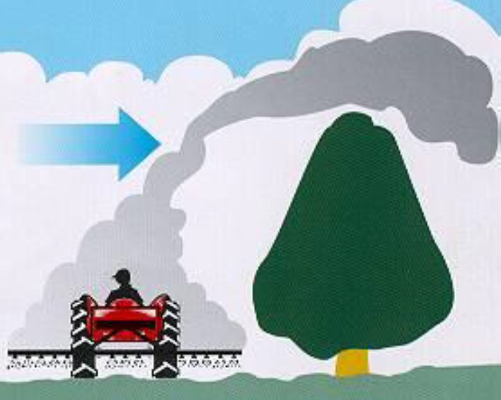 Avoid solid barriers which force spray to be pushed over the barrier and drift further