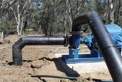 Suction line, pump and motor set and delivery pipe