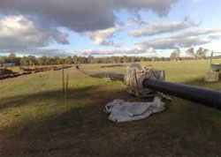Welding a pipeline in the field