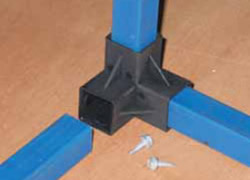 Corner joint to hold metal frame, description in next steps 