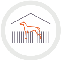Icon of greyhound in shelter