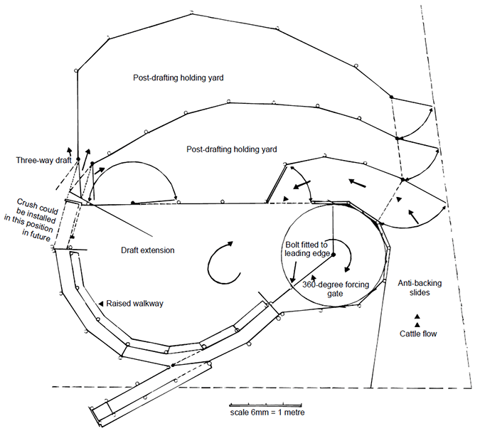 Three-way drafting through the handling facility