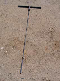 Figure 2: Penetrometer made from mild steel T-shaped steel rod on ground