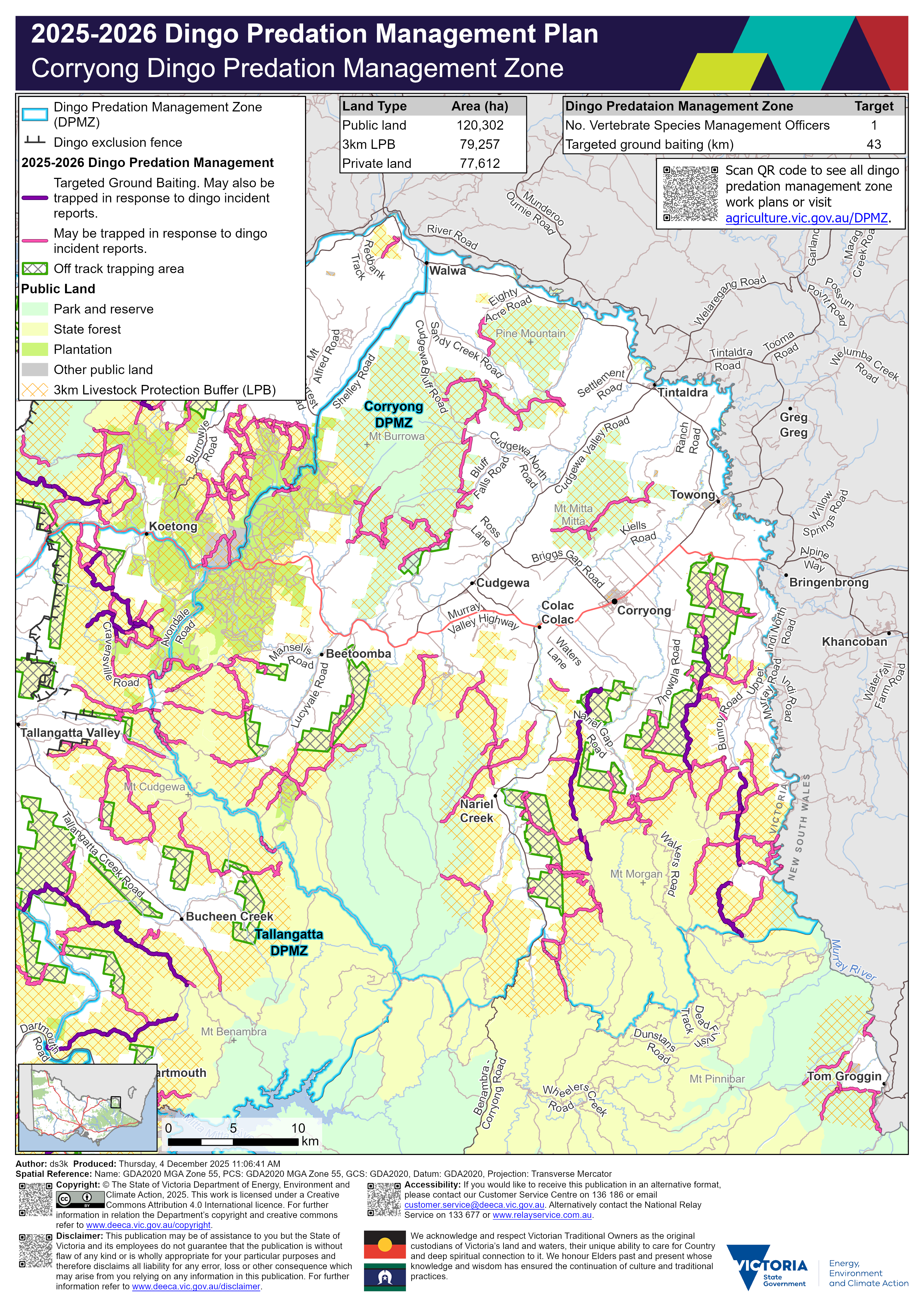 Corryong WDMZ map for 2024–25