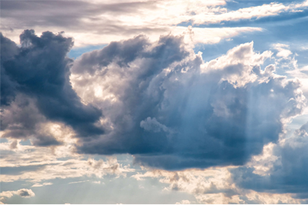Clouds against a blue sky