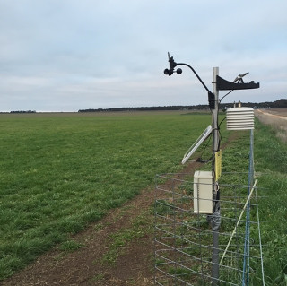 A soil moisture monitoring probe.