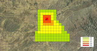 Dispersal scores from a known infestation